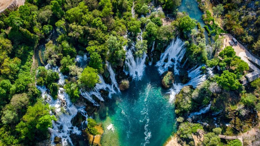 From Split and Trogir: Mostar Tour with Kravica Waterfalls - Kravica Waterfalls after the city walk