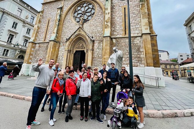 PROFESSIONAL SARAJEVO WALKING TOUR - With guide who guided STING! - Sarajevo City Hall and views toward the hills